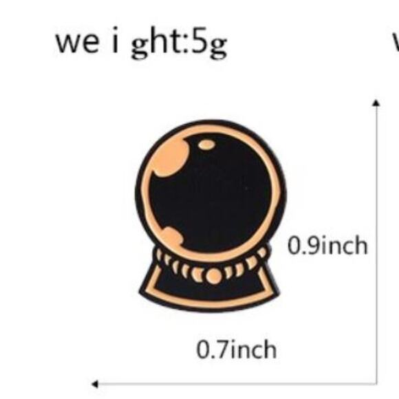 Fortune Teller Crystal Ball Pin Brooch - Picture 2 of 2